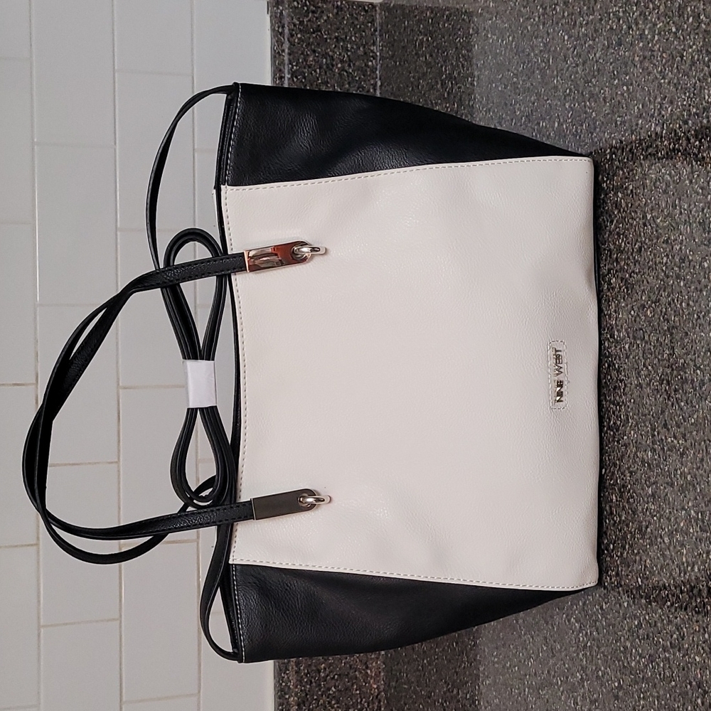NEW Nine West Tote Bag White & Black